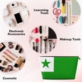 thumbnail image 4 of Flag Of Esperanto Purse Organizer Handbags Totes Leather Zipper Printing Bag For Women Travel Toiletry Bag, 4 of 7