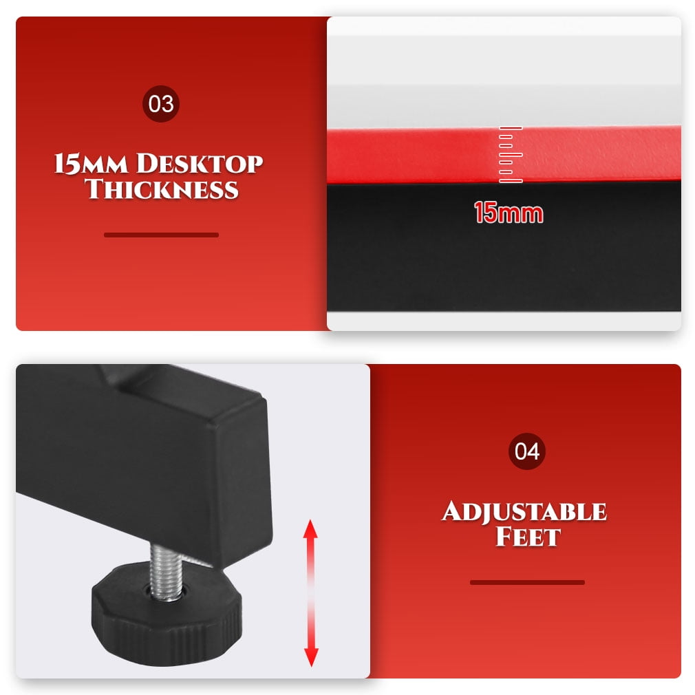 BestOffice Z Shape Computer Desk with Headphone Hook Gaming Desk, Red