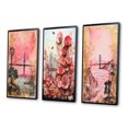 thumbnail image 3 of Designart "Vintage Pink Collage San Francisco Dreams I" San Francisco Framed Wall Art Set Of 3 - Pink Industrial Frame Gallery Wall Set For Home Decor, 3 of 6