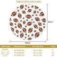 thumbnail image 3 of Football Icon White Pattern Round Tablecloth 60"x60", Wrinkle Resistant Wipeable Table Cover for Kitchen Dining Room Picnic Patio and Party, 3 of 6