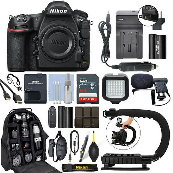 Nikon D850 45.7 MP FX Digital SLR Camera Body   64GB Pro Video Kit