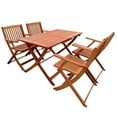 thumbnail image 3 of Imerelez Foldable Patio Dining Set - 4 Folding Chairs & 1 Dining Table, Indoor and Outdoor, Teak, 3 of 9