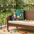 thumbnail image 1 of Fwttom Easter Decorations 17.7x17.7In Easter Bunny Print Pillowcase, 1 of 7