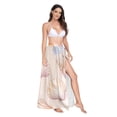 thumbnail image 2 of FORMRS Womens Long Sarong Beach Wrap Semi-Sheer Bikini Skirt Bathing Swimsuit Cover Up, Watercolor Seashell, 2 of 7