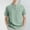 Green, variant on Men's Button Stand Collar Blouse Top with Pocket, Casual Short Sleeve Front Shirt for Men, Light Blue, M