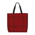 thumbnail image 1 of Balery Red Black Houndstooth Bolsa de Mano para Mujeres con Cremallera, Bolsa de Gimnasio con Compartimentos, Bolsa para Laptop, Bolsa para Trabajo, 1 of 7
