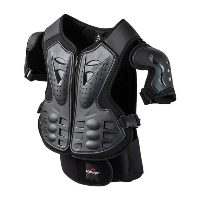 Colaxi Kids Motorcycle Suit Body Guards Vest Breathable Accessories Easy to Use Riding Gear for Dirtbike Riding Motocross Black