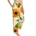thumbnail image 2 of Xecao Sunflowers And Butterflies Women's Straight Lounge Pajama Pants: The Epitome of Relaxed Sleepwear, 2 of 9
