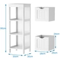 thumbnail image 3 of Costway Armario de Baño con 2 Cajones Extraíbles Estante Mueble de Almacenamiento Estrecho Lateral para Sala Dormitorio 30 x 30 x 90 cm Blanco, 3 of 10