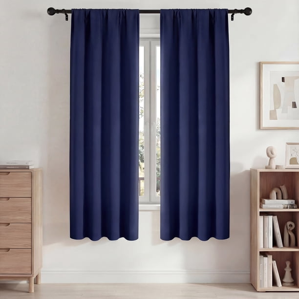 Blackout Cortinas, Cortinas Oscurecedoras de Habitación 42x72in Juego de 2 Paneles, Cortinas Blackout con Bolsillo para Barra para Recámara y Sala de Estar, Cortinas de Ventana con Aislamiento Térmic
