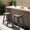 Gray, variant on Set of 2 Outdoor Bar Stools 24", HDPE Weatherproof Patio Saddle Seats, White