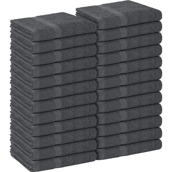 Utopia Towels - Salon Towel Pack of 24 (Not Bleach Proof 16 x 27 Inches) Highly Absorbent Cotton Towels for Hand Gym Beauty Hair Spa and Home Hair Care Grey