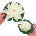 thumbnail image 5 of WRISTBIQUE 5-Pack White Artificial Pads Floating Realistic Pond Plants for Garden Decor and Water Features, 5 of 7