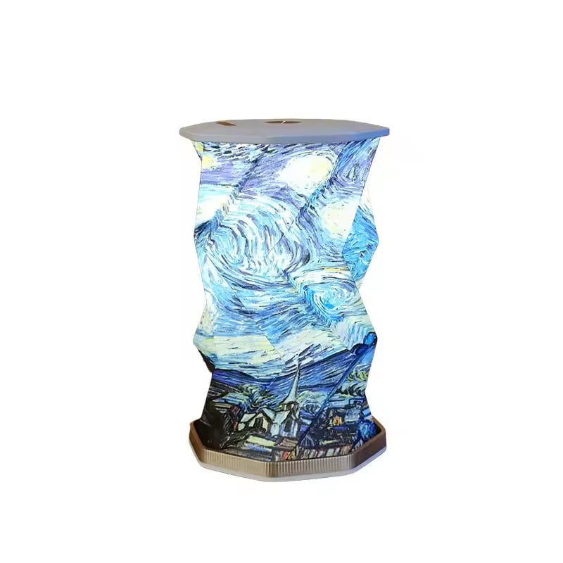 Magnetic Folding Rotating Light Origami Art Atmosphere Desk Lamp Cultural and Creative Gift Small Night Light Souvenir