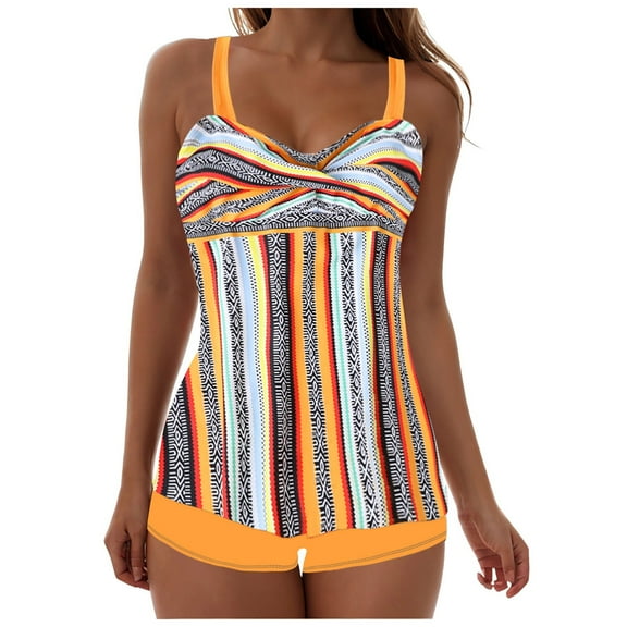 Womens Tankini Tops Blouson Tummy Control Swim Top Loose Fit Bathing Suit Top No Bottom