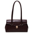 thumbnail image 1 of Bolso Tipo Cartera Con Solapa para Mujer Bolso Con Doble Asa para Las Axilas Bolso para Ir Al (café), 1 of 9