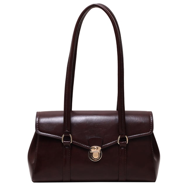 Bolso Tipo Cartera Con Solapa para Mujer Bolso Con Doble Asa para Las Axilas Bolso para Ir Al (café)