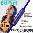 thumbnail image 3 of FosPower Kids Headphones with 3.5mm Laced Cables, Children & Teens Over The Ear Foldable Adjustable Headset w/ Built-in Mic for Smartphones/PC/Tablet/Laptop/School (Max Volume 85dB) - Blue / Orange, 3 of 10