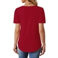 thumbnail image 4 of UVN Short Sleeve Blouse for Women Summer Dressy Casual Crewneck Shirt Pleated Tunic Tops, 4 of 8