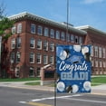 thumbnail image 5 of Class of 2024 Congrats Grad Small Decorative Garden Flag, Blue Graduation Cap Balloon Yard Lawn Outside Decor, High School College Burlap Outdoor Home Decoration Double Sided 12.5 x 18, 5 of 6