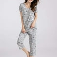 thumbnail image 3 of Tops de pijama para mujer con pantalones capri Conjuntos de pijama Xemadio CJWUS-5059, 3 of 6