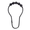 thumbnail image 1 of Anillo de gancho para cortina de ducha, gancho de cortina de acero inoxidable, anillo de cortina de ducha con hebilla de calabaza de cinco cuentas deslizantes, juego de 10 piezas (negro), 1 of 4