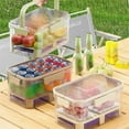 thumbnail image 2 of Jierger A Must Have for Picnics! Outdoor Portable Double Layer Fresh Keeping Box with Ice Box Mobile Small Refrigerator Lunch Box Fruit Box Portable Outing Keep Food Fresh!, 2 of 6