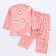 thumbnail image 6 of HAYIMI Boys Cartoon Print Pajama Soft Comfy Loungewear Kids Home Sleep Wear Long Sleeve Lapel Button Shirts Blouse Tops With Pants Homewear, 6-7 Years, 6 of 7