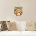 thumbnail image 6 of Brown and Orange Flowers Front Door Porch Decoration Hanging Sign with Artificial Green Plants and Bow for Home Outdoor Indoor, 6 of 7