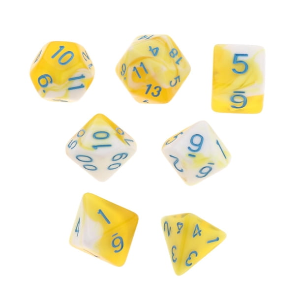 Juegos de de dados poliédricos Juegos de doble Blanco amarillo Zulema Dados poliédricos