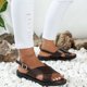 thumbnail image 4 of MKLEKYY Sandalias Con Plataforma de Mujer Verano Nuevas Sandalias Planas de Punta Abierta para Mujer Sandalias Estilo Romano Con Hebilla de Cinturón, 4 of 4