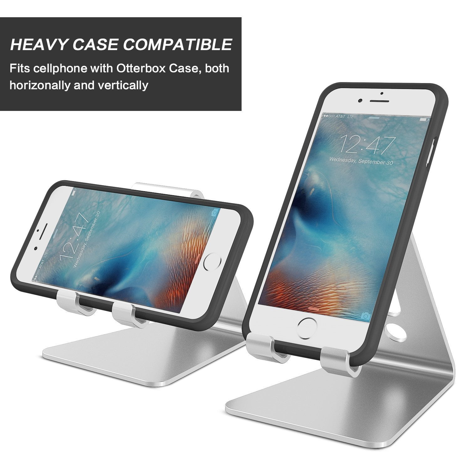 Updated Solid Version Desktop Cell Phone Stand Tablet Stand Advanced Thickness Aluminum Stand Holder for Mobile Phone and Tablet 5