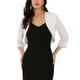 thumbnail image 1 of Inspire Chic Cárdigan de Chiffon Corto para Mujer con Mangas 3/4 y Adorno de Lentejuelas Blanco XL, 1 of 6