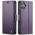 thumbnail image 2 of CaseMe Leather For iPhone 17 Wallet Case with RFID Blocking, For iPhone 17 Case Wallet for Women Men Card Holder Magnetic Clasp Kickstand Folio Case for iPhone 17,Purple,For iPhone 17, 2 of 10