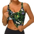 thumbnail image 4 of Xecao Chamomile for Sports Bra with Removable Pads, Crop Tank Top Design, Women's Longline Sports Bra - Non-Wired - Large, 4 of 9