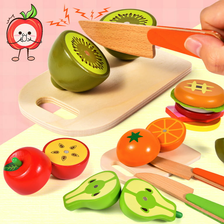 Wooden Kitchen Vegetable Cutting Set for Kids