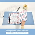 thumbnail image 5 of 2 Pack Pencil Pouch for 3 Ring Binder Smooth Zipper Folders with Pockets Clear Window Pencil Case Anchor and Coral, 5 of 6