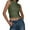 Army Green, variant on hotojiny Going out Tops for Women Casual Slim Mock Neck Basic Tank Shirt Summer Trendy Ruched Sleeveless Cropped Tee