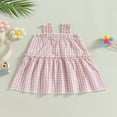 thumbnail image 2 of AMERTEER Bébé Fille Lin d'Été Robes Sans Manches Volants Bébé Princesse une Ligne Robe de Soleil, 2 of 7