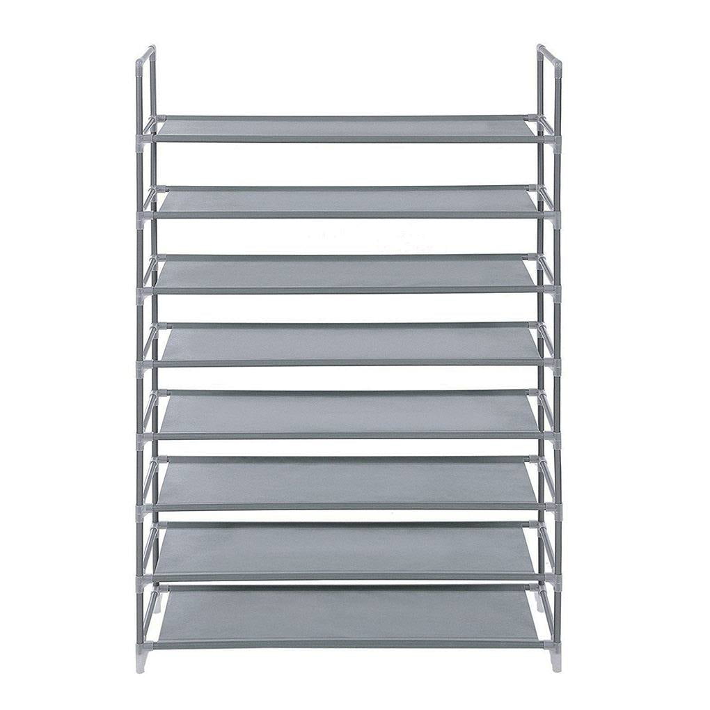 Simple Assembly 3 Tiers Non-woven Fabric Shoe Rack Gray 