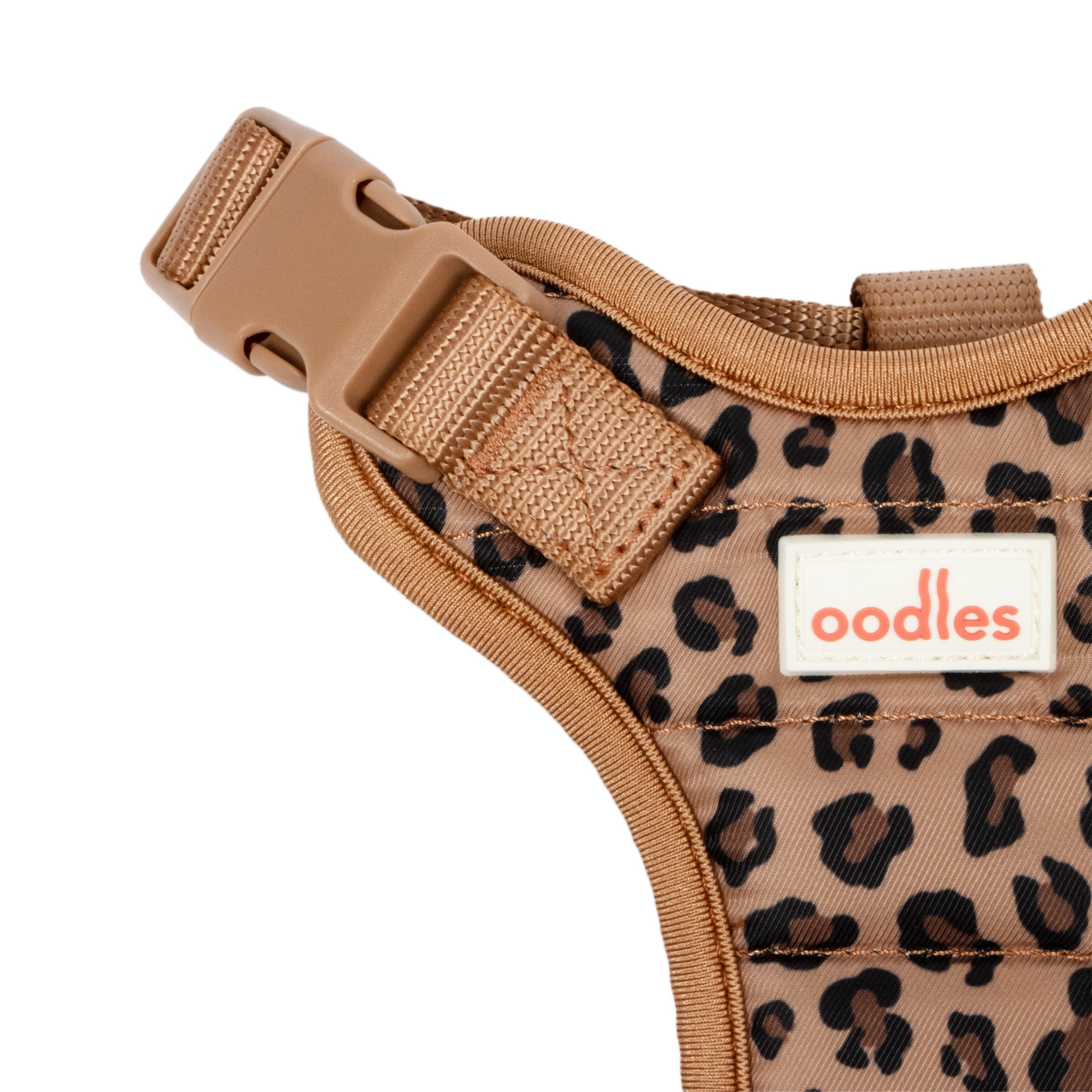 Oodles Multi-Colored Leopard Print Quilted Dog Walking Harness, Medium