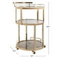 thumbnail image 5 of SAFAVIEH Tio 3 Tier Modern Glam Round Bar Cart with Wine Rack, Gold/Tinted Glass, 5 of 7