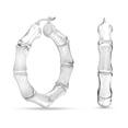 thumbnail image 6 of LeCalla 925 Sterling Silver Light-Weight Bamboo Hoop Earrings for Women and Teen 50MM, 6 of 8