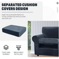 thumbnail image 4 of Couch Cover Velvet Plush Sofa Slipcover (Chair, Navy Blue), 4 of 7