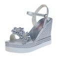 thumbnail image 2 of Mujeres damas moda cuñas plataformas cristal floral tacones altos zapatos sandalias Wmkox8yii hfjk08, 2 of 2