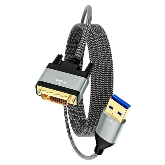Sinyiin USB3.0 To DVI Male Video Cable 5Gbps Data Transfer 1920x1200 Resolution for PC
