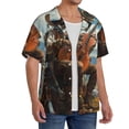 thumbnail image 4 of Honeii 's Western Guitar Cowboy for men's short-sleeved button-up collared shirt featuring a pocket, perfect for beach vacations, and travel adventures., 4 of 5