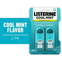 Listerine Pocketmist Cool Mint Oral Care Mist, Bad Breath Spray Strips, 2 x 7.7 ml