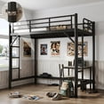 thumbnail image 4 of Aukfa Twin XL Metal Loft Bed with Dual Ladders, Space Saving Bed Frame for Kids, Teens & Dorm Bedroom, Black, 4 of 8