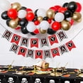 Pirate Happy Birthday Banner - Blue 71" Party Decor For Pirate Theme Birthday, Baby Shower & Halloween